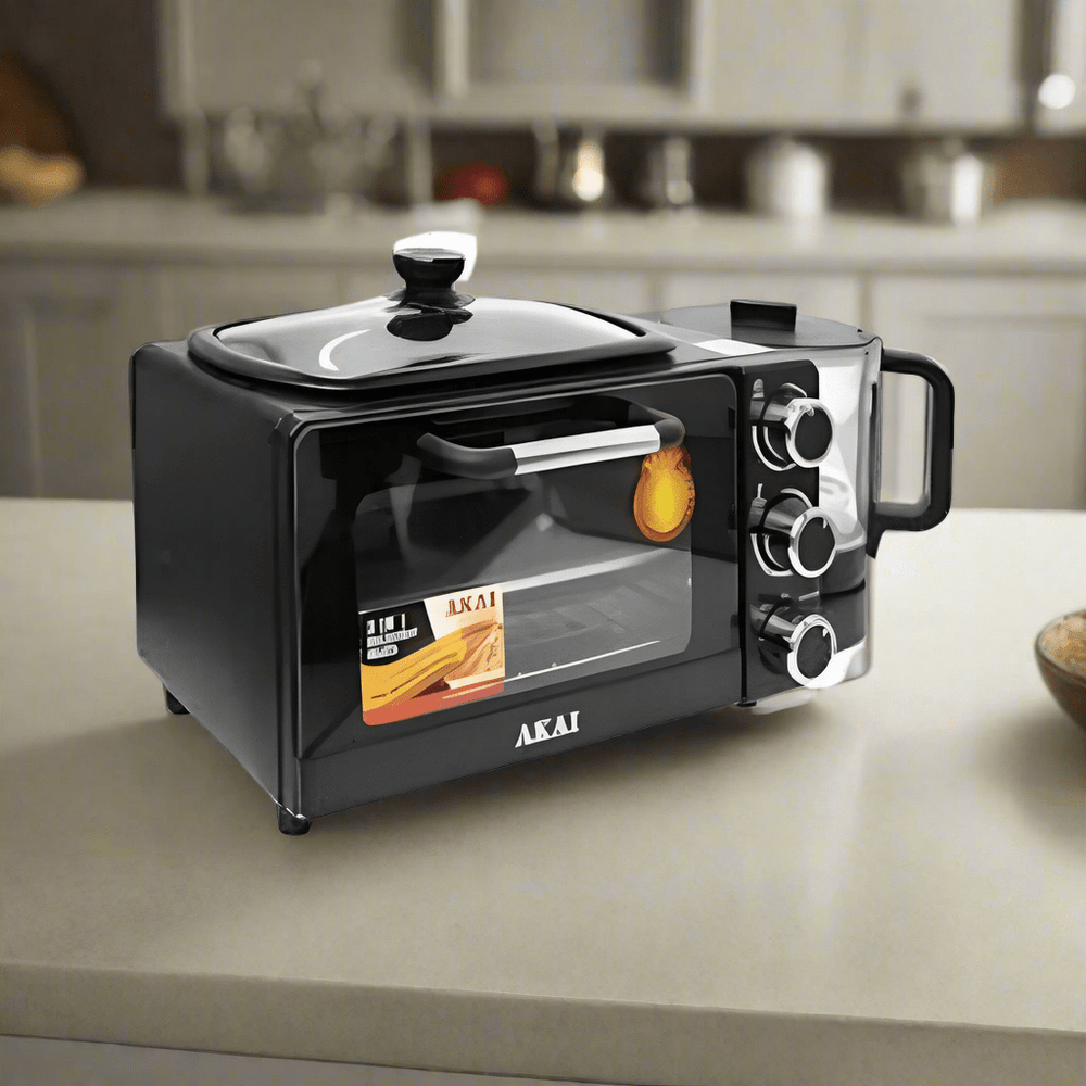 Akai Electric Kettle Akai Black 3 in 1 Breakfast Maker 9L - BM001A-3104