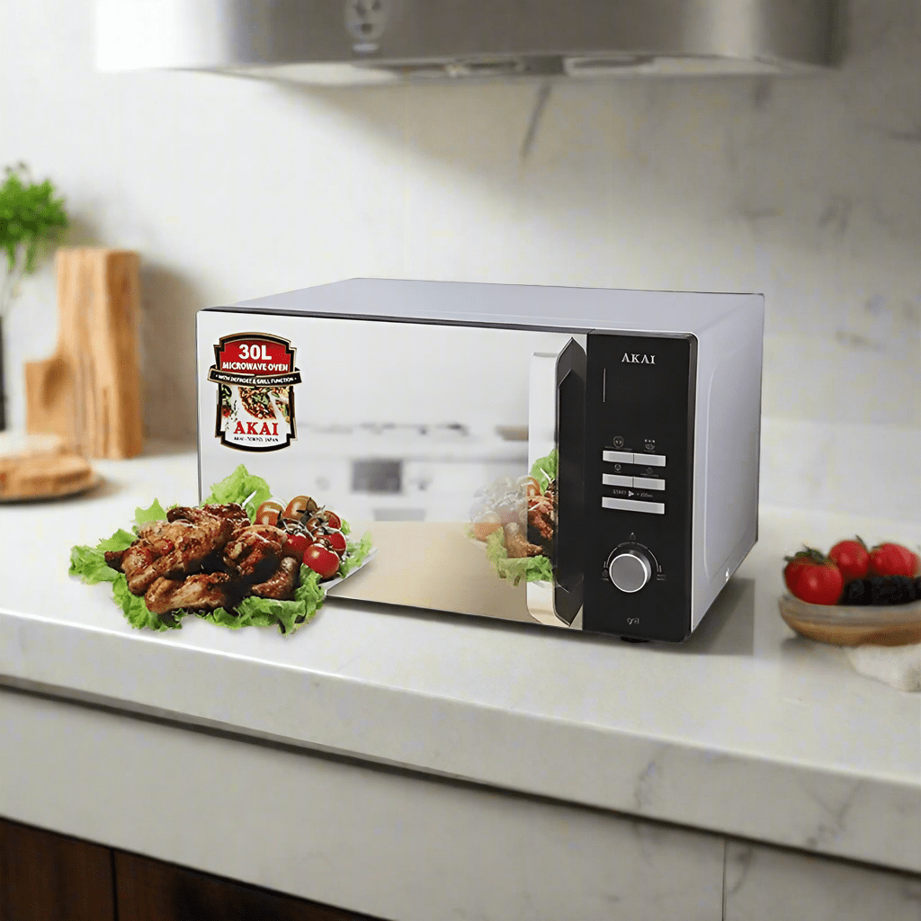 Akai Kitchen Appliances Akai Grey Microwave Oven 30L 900W With Grill Function - MW074A-030MS