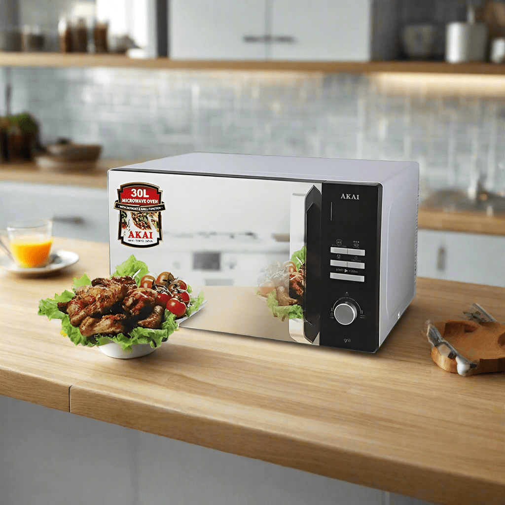 Akai Kitchen Appliances Akai Grey Microwave Oven 30L 900W With Grill Function - MW074A-030MS