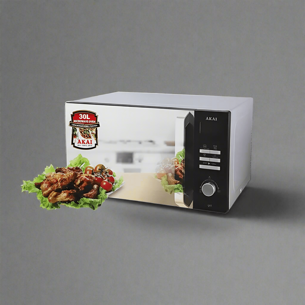 Akai Kitchen Appliances Akai Grey Microwave Oven 30L 900W With Grill Function - MW074A-030MS