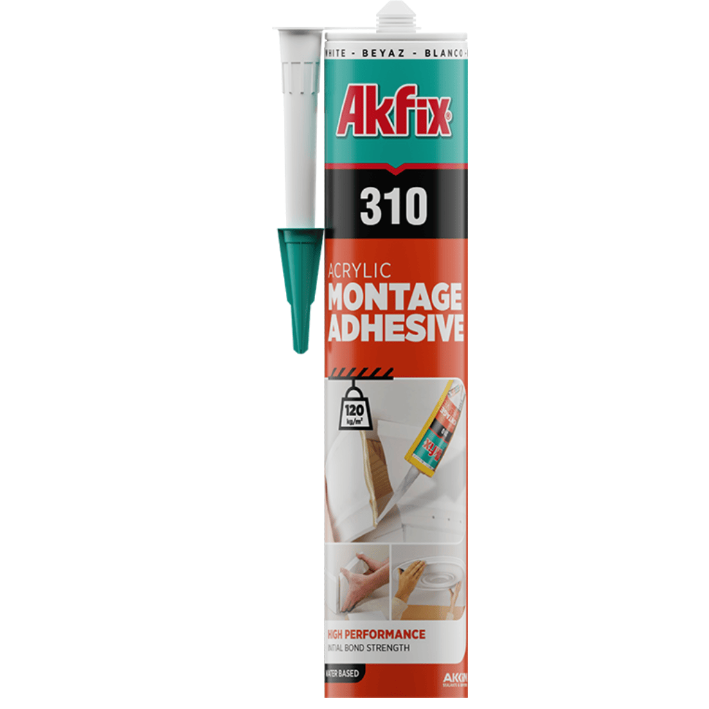 Akfix Adhesive & Glue Akfix Acrylic Montage Adhesive No Nail White 310ml - AS310