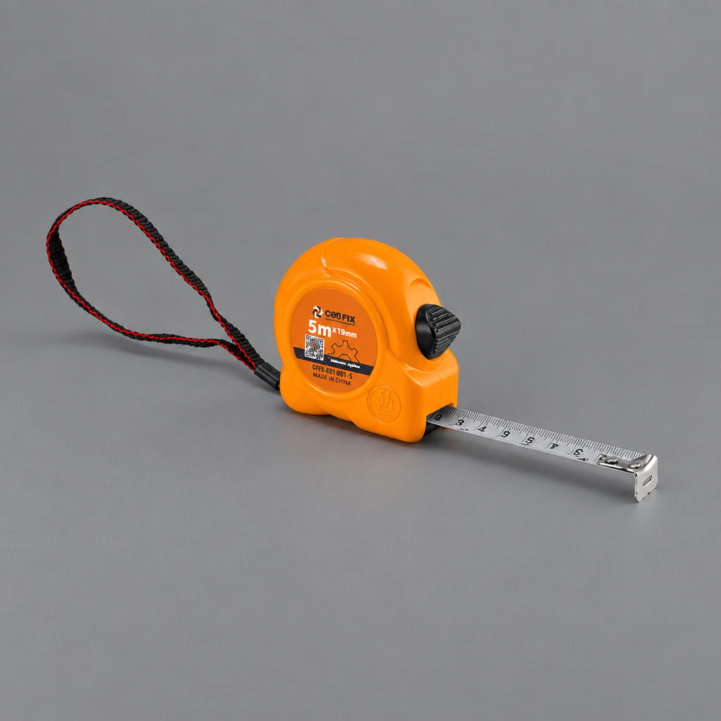 All-orange Coofix tape measure on grey