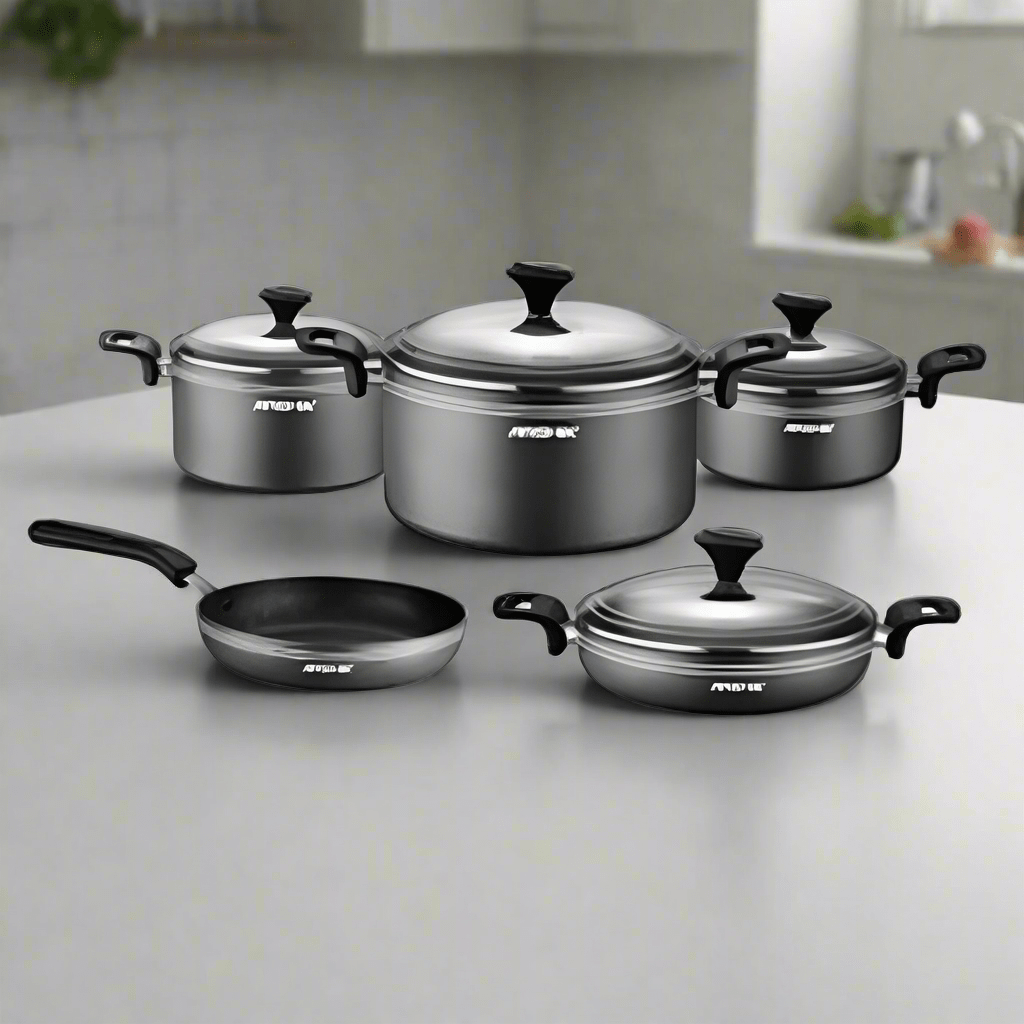 Arshia Kitchen Utensils Arshia Pressed Aluminum Cooking Set 9 Pieces - CO762 - 2982