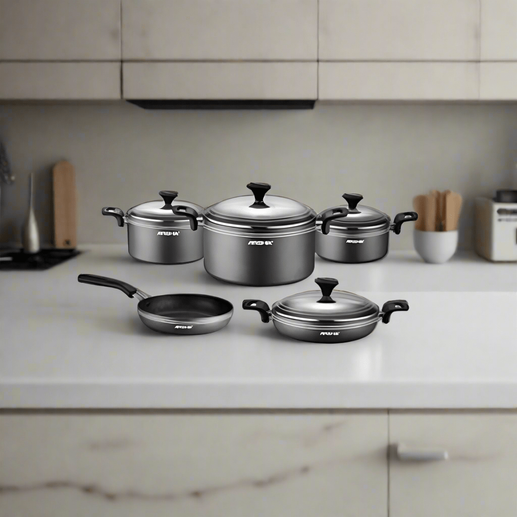 Arshia Kitchen Utensils Arshia Pressed Aluminum Cooking Set 9 Pieces - CO762 - 2982