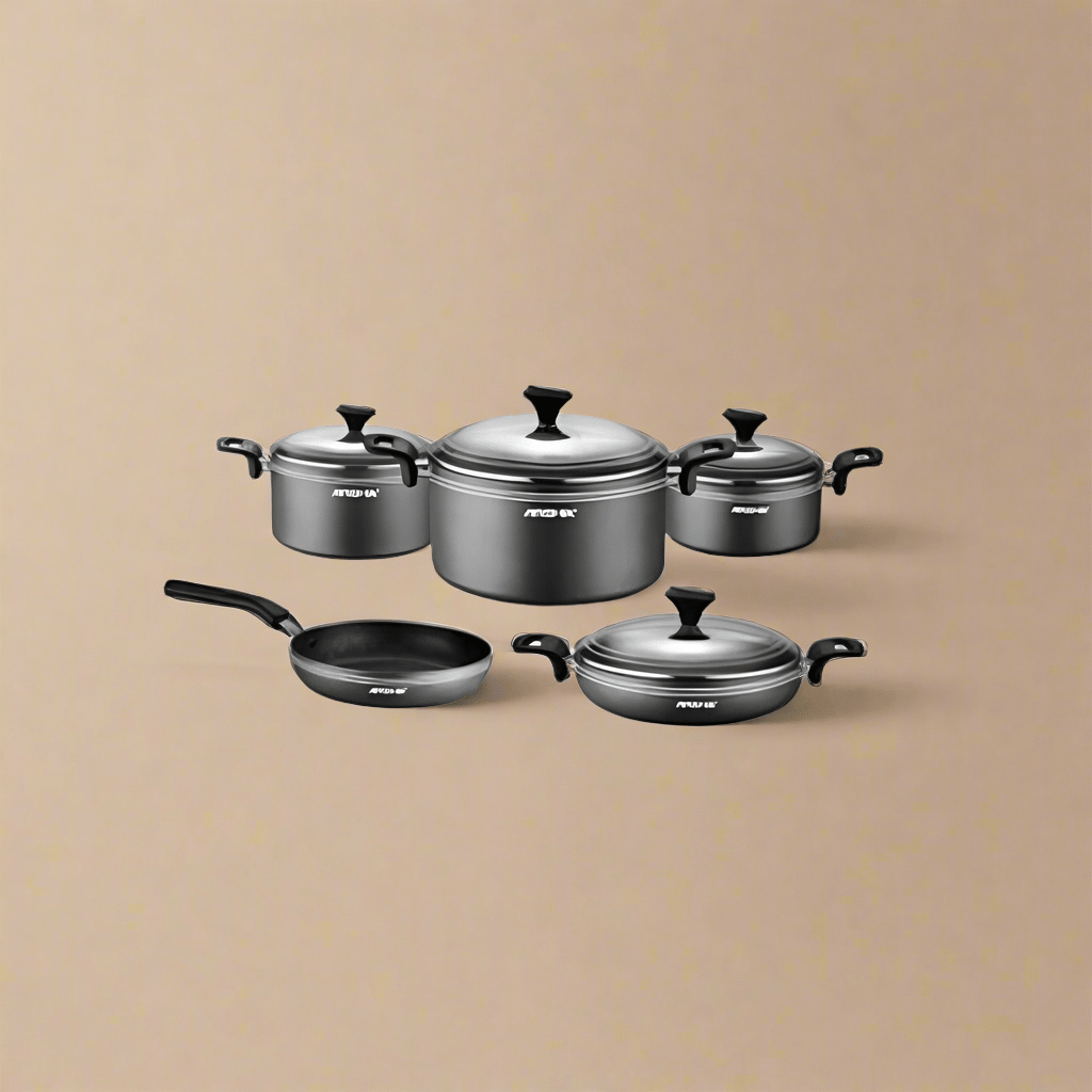 Arshia Kitchen Utensils Arshia Pressed Aluminum Cooking Set 9 Pieces - CO762 - 2982