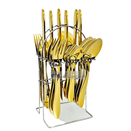 Arshia Kitchen Utensils Arshia Stainless Steel Cutlery Set With Stand 24 Pieces - M333-2639