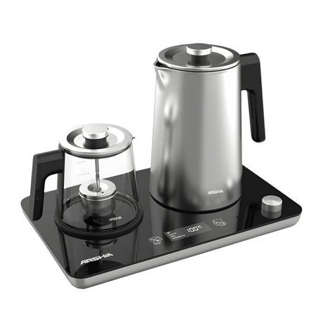 Arshia Electric Kettle Arshia Tray Electric Kettle With Glass Tea Pot 1.7L - T050-3067