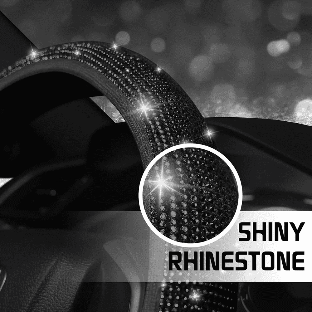 Auto Supply Master Covers & Accessories Sparkly Diamond Universal Car Steering Wheel Cover | BF