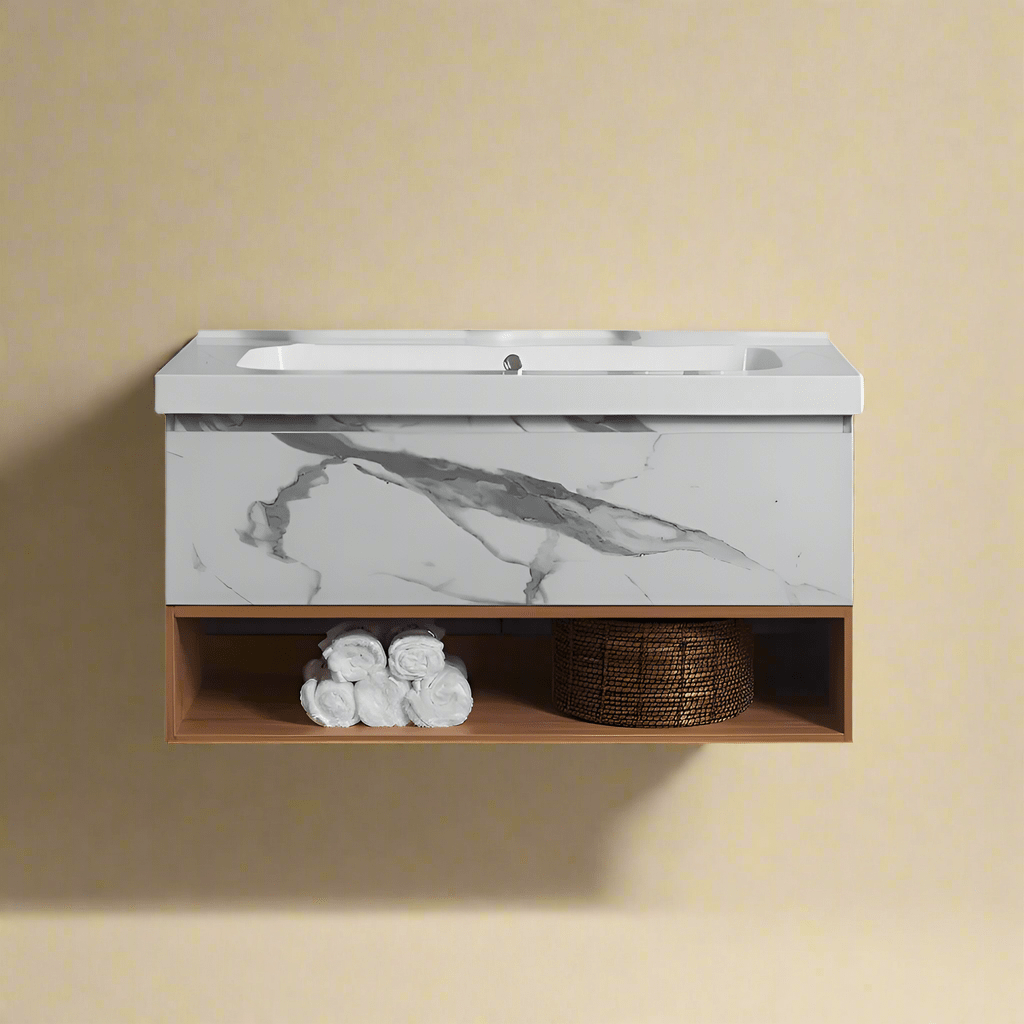 Belbagno Bathroom Sink Belbagno Callacatta/Oak Wall Hung Vanity Zero - 1000mm