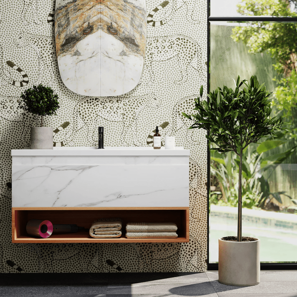 Belbagno Bathroom Sink Belbagno Callacatta/Oak Wall Hung Vanity Zero - 1000mm