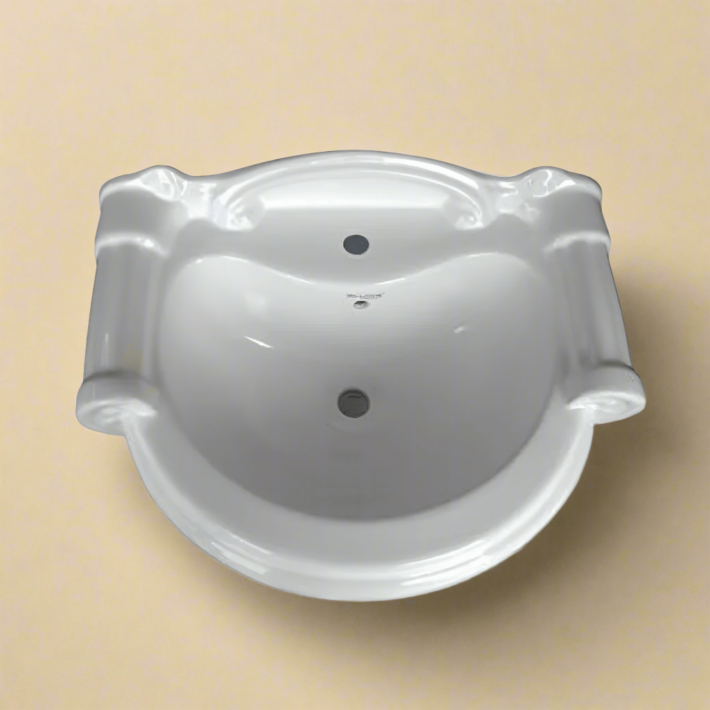 Belmonte Bathroom Sink Belmonte White Ceramic U Shape Pedestal Wash Basin Sterling 25x18"