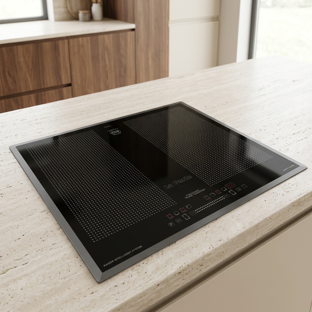 Black Kaiser La Perle induction hob installed in a contemporary kitchen