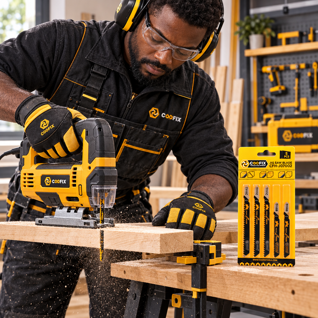 Black professional technician using the Coofix jigsaw blade