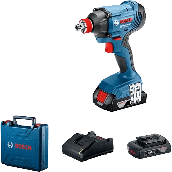 Bosch Drill Bosch 1/2" Cordless Impact Driver/Wrench 18V 2.0Ah With Two Batteries - GDX180-LI