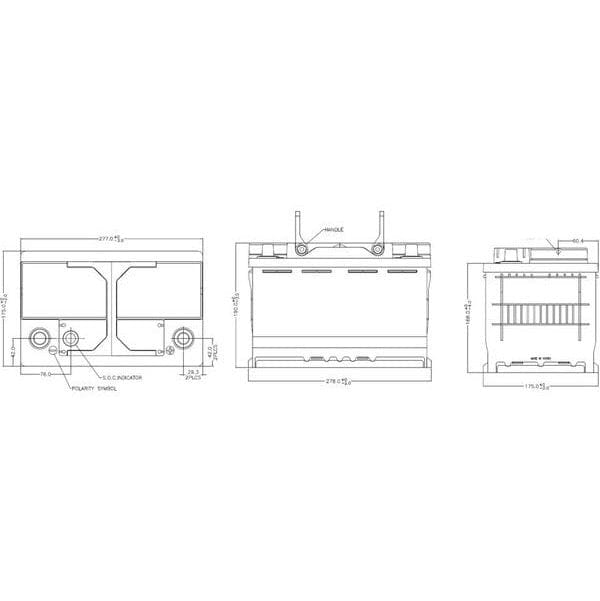 Bosch Automotive Batteries Bosch 13 Plate SM Mega Power Plus Car Battery 66AH - 56638