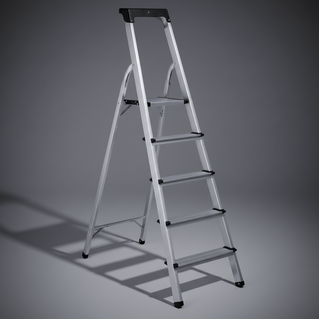 Cagsan Ladder & Access Equipment Cagsan Galvanised Steel Folding Step Ladder with Handrail | Merdiven Series