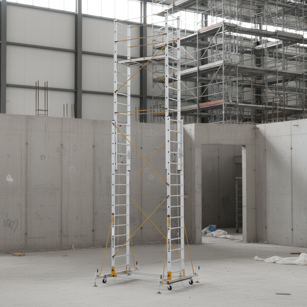 Cagsan Ladder & Access Equipment Cagsan Mobile Aluminium Scaffold with Rope-Pulley Height Adjustment | TeleSafe XL Series