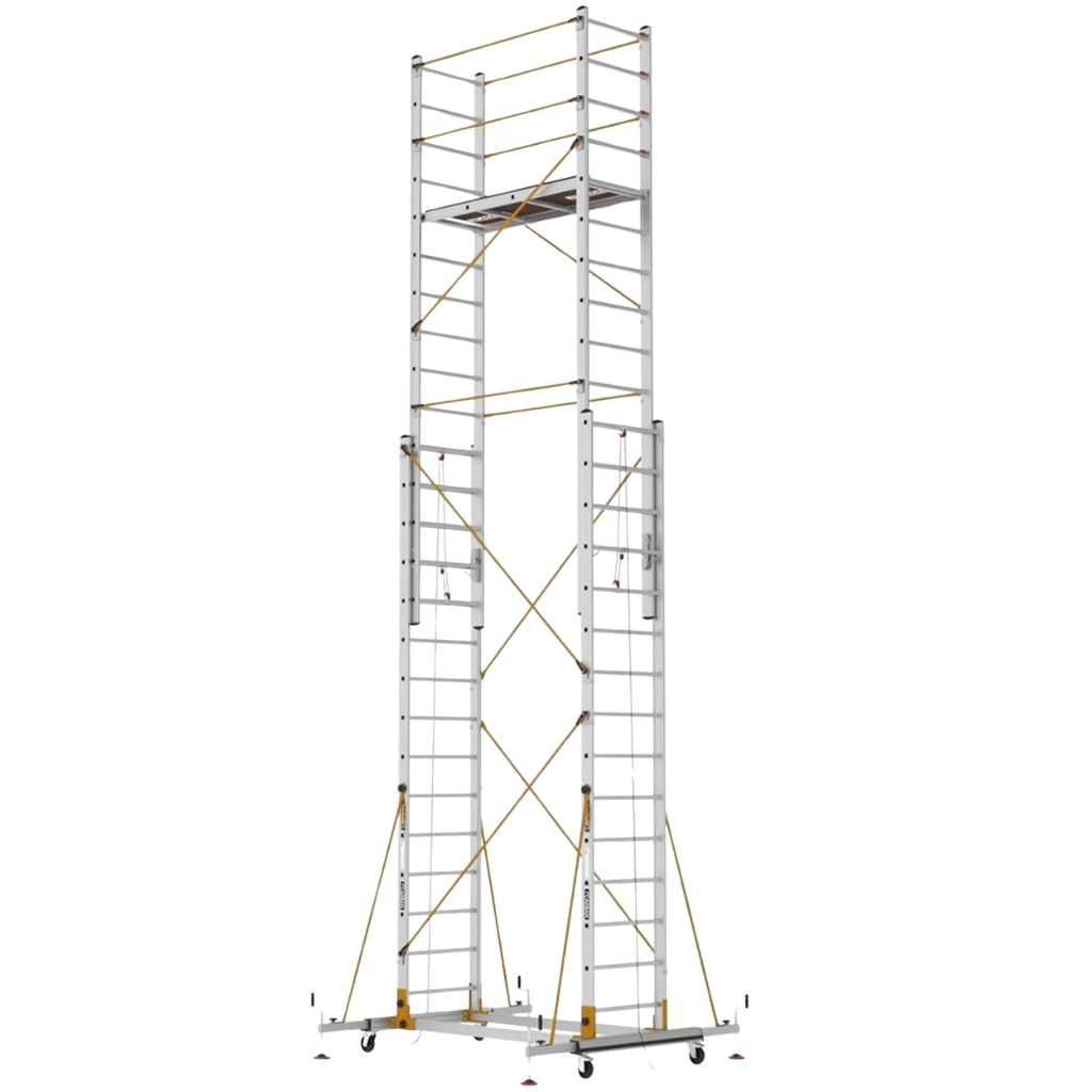 Cagsan Ladder & Access Equipment Cagsan Mobile Aluminium Scaffold with Rope-Pulley Height Adjustment | TeleSafe XL Series