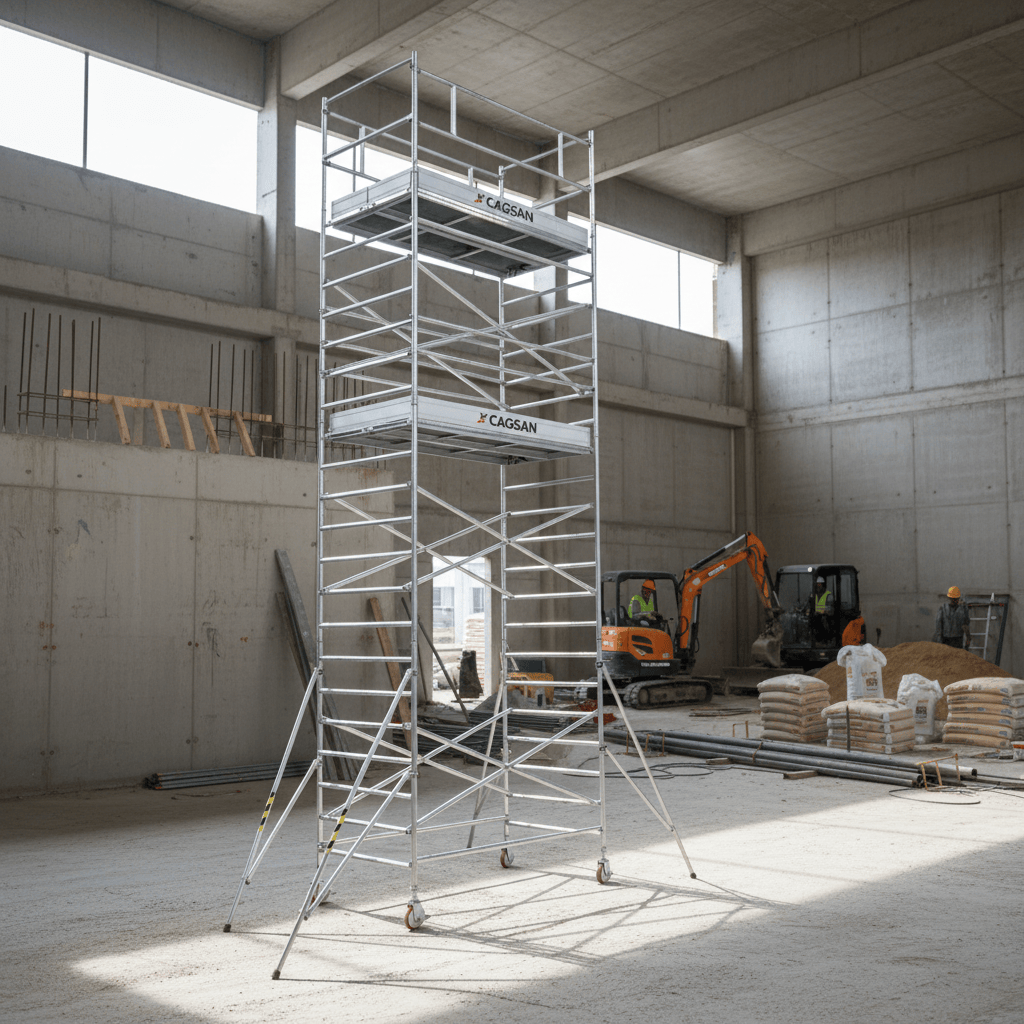 Cagsan Ladder & Access Equipment Cagsan Professional Aluminium Mobile Scaffold with 1200 × 2400mm Platform ProTube LFP Series - CM-PROTUBE-L10