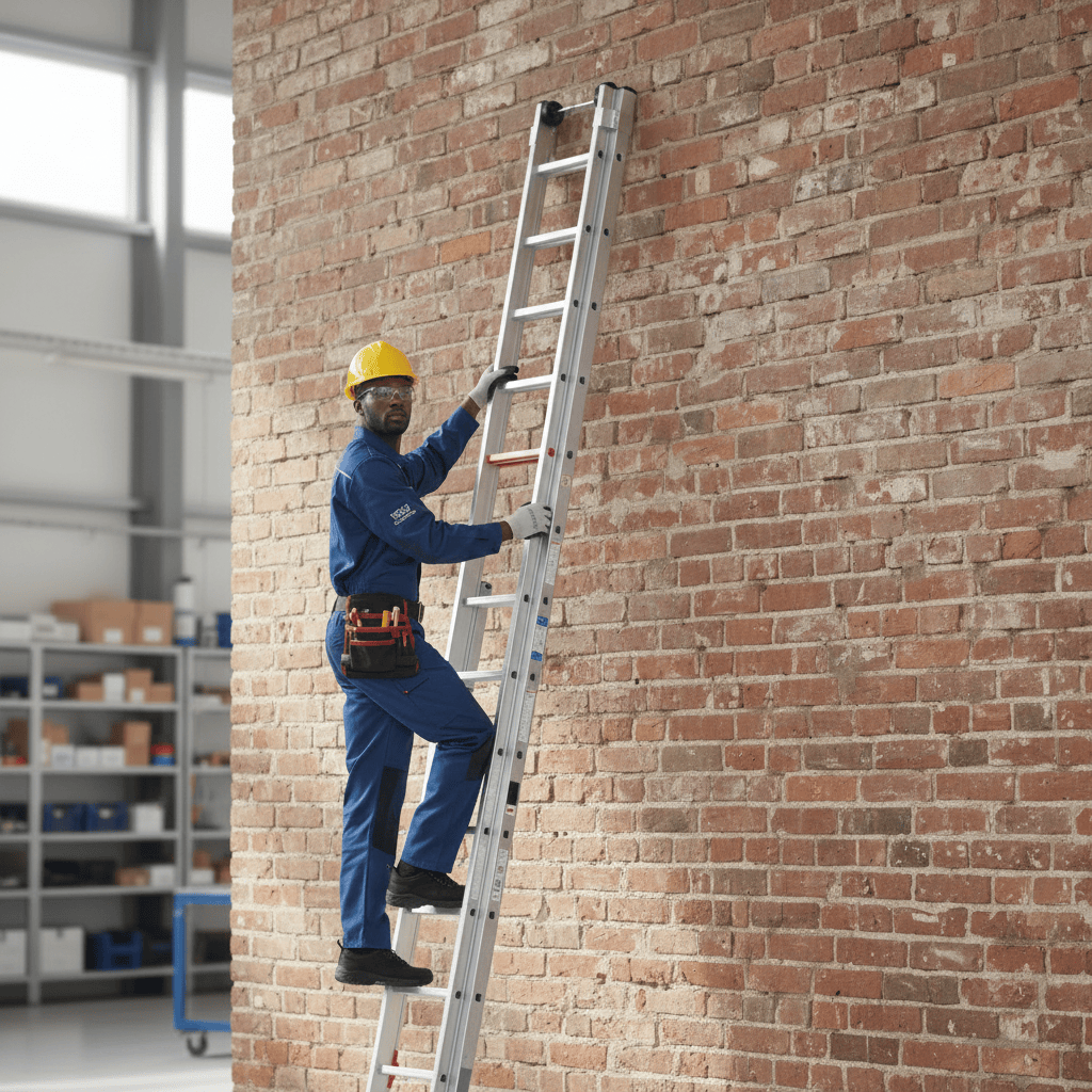 Cagsan Ladder & Access Equipment Cagsan Smart Level 3 × 12 Aluminium Extension Ladder with Adjustable Levelling Stabiliser - CM-PRO-3X12