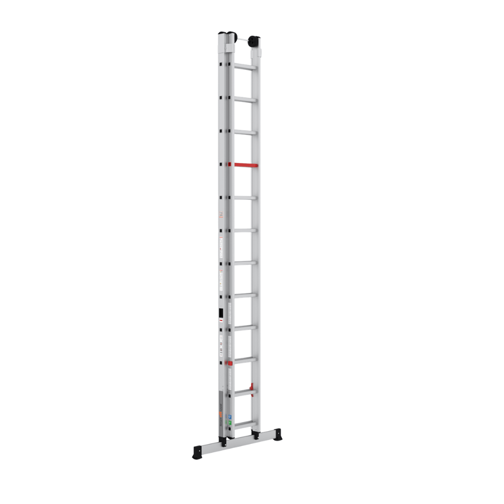 Cagsan Ladder & Access Equipment Cagsan Smart Level 3 × 12 Aluminium Extension Ladder with Adjustable Levelling Stabiliser - CM-PRO-3X12