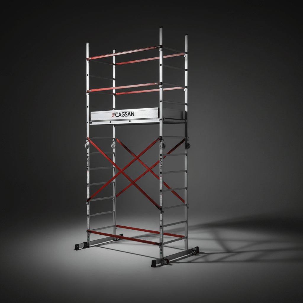 Cagsan Ladder & Access Equipment Cagsan Stella 12-Rung Folding Aluminium Scaffold and Multi-Purpose Ladder - CM-STL206