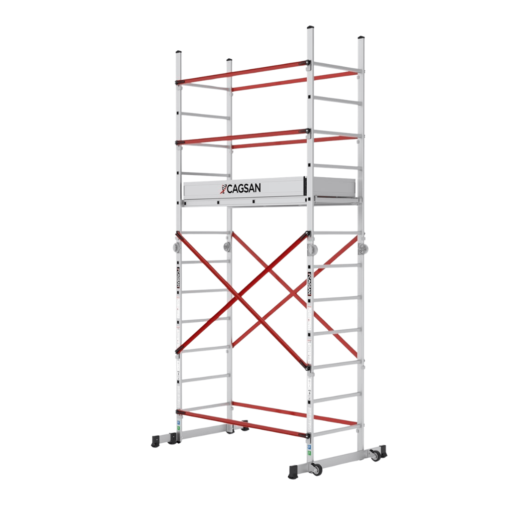 Cagsan Ladder & Access Equipment Cagsan Stella 12-Rung Folding Aluminium Scaffold and Multi-Purpose Ladder - CM-STL206