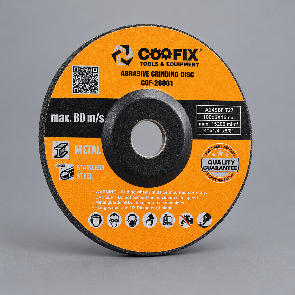 Coofix abrasive grinding disc on grey