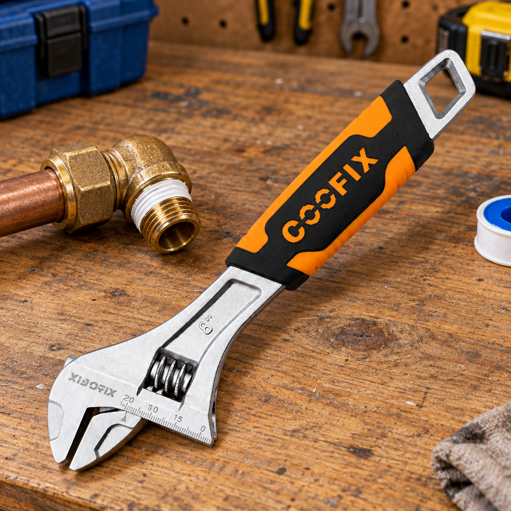 Coofix adjustable wrench in workshop
