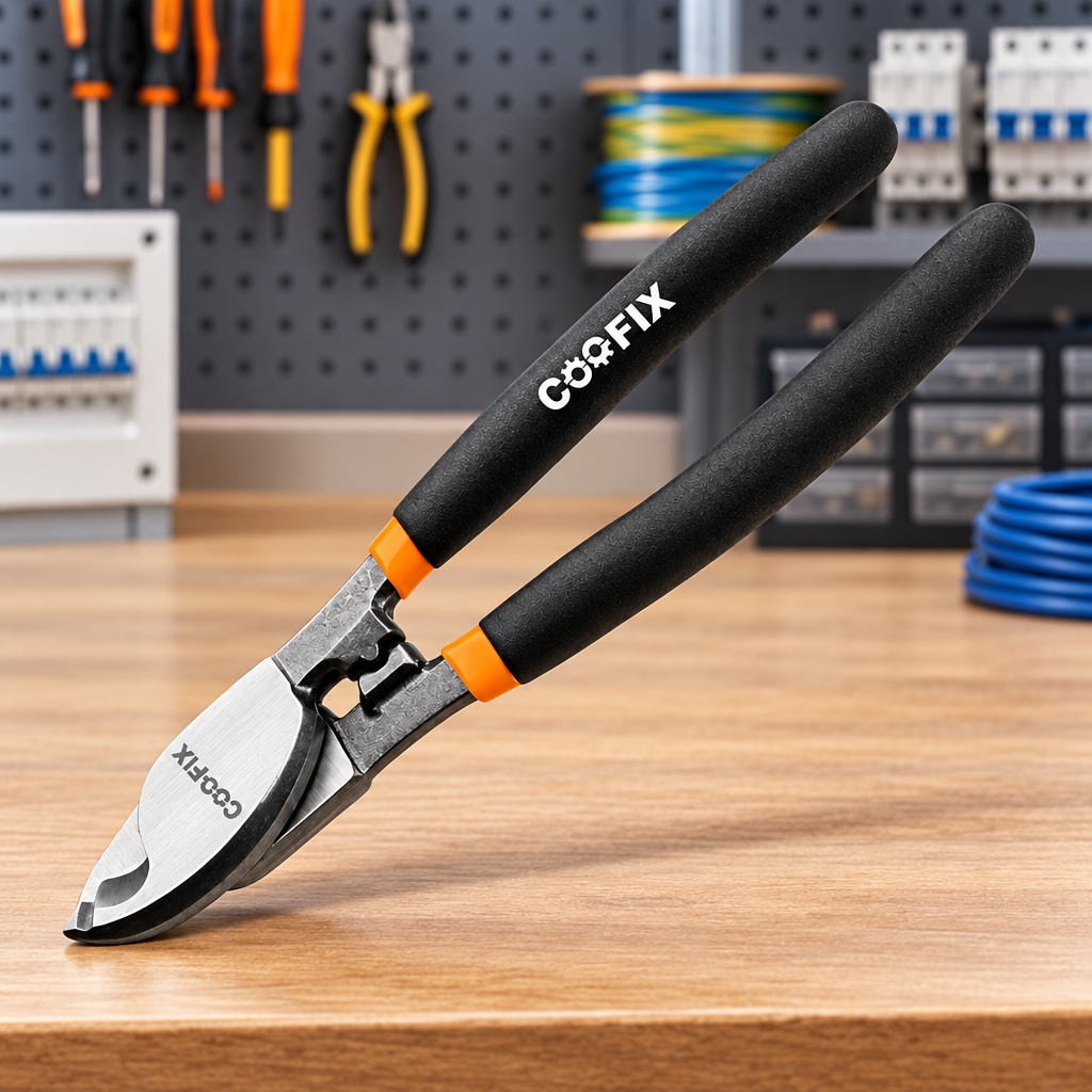 Coofix cable cutter on a workshop table
