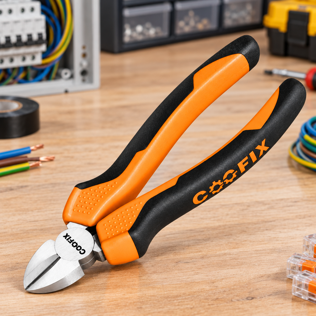 Coofix carbon-steel diagonal cutting pliers on a workbench
