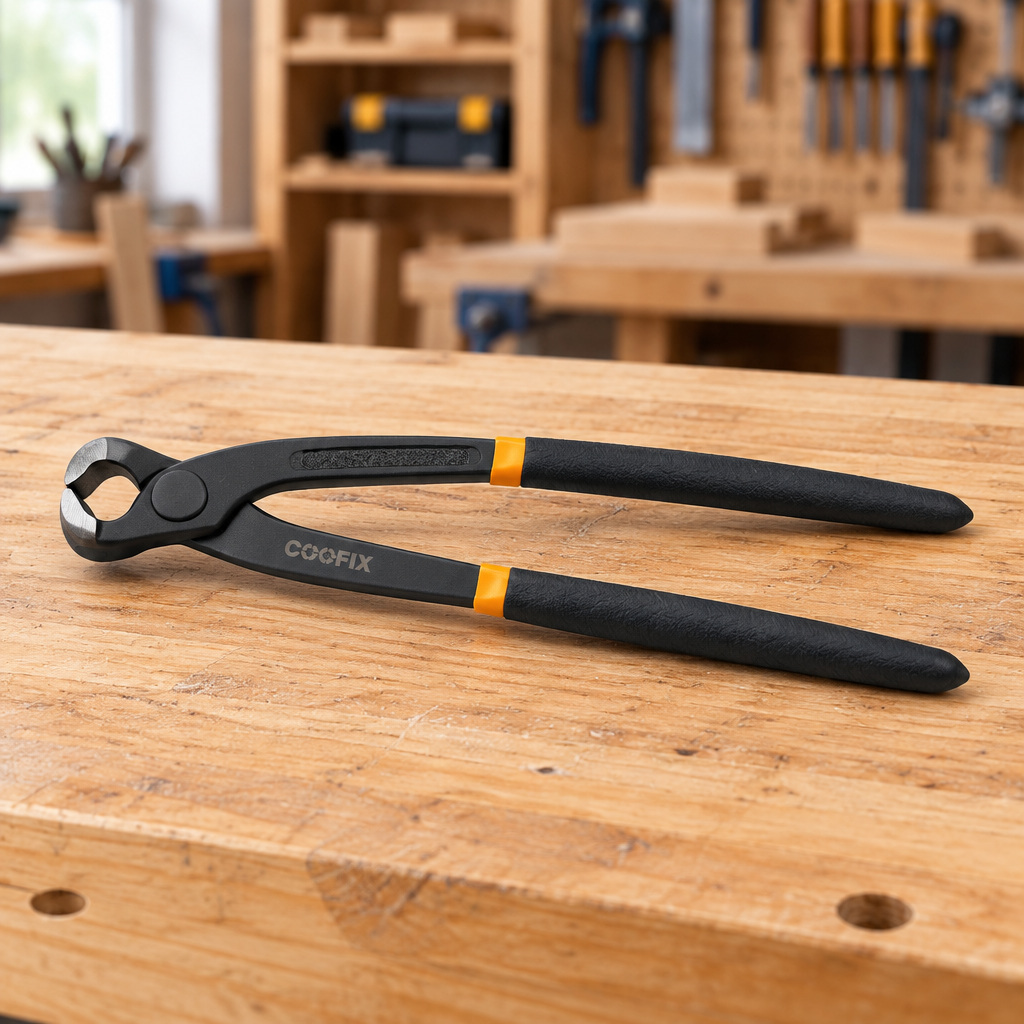 Coofix end-cutting nippers on a workbench