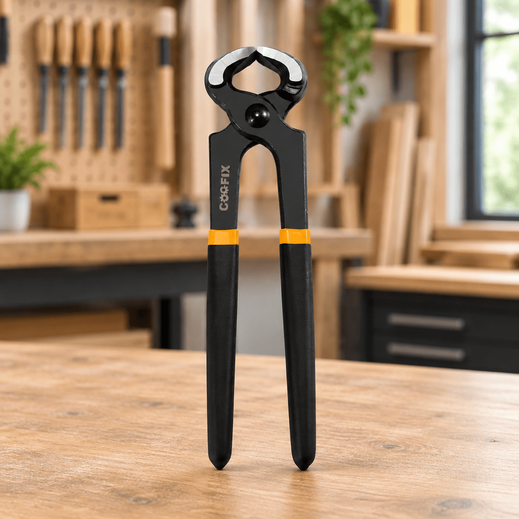 Coofix end-cutting pincers on a workshop table
