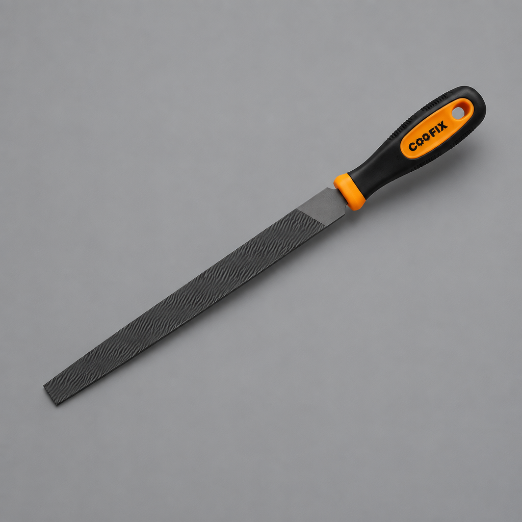 Coofix flat steel file on grey