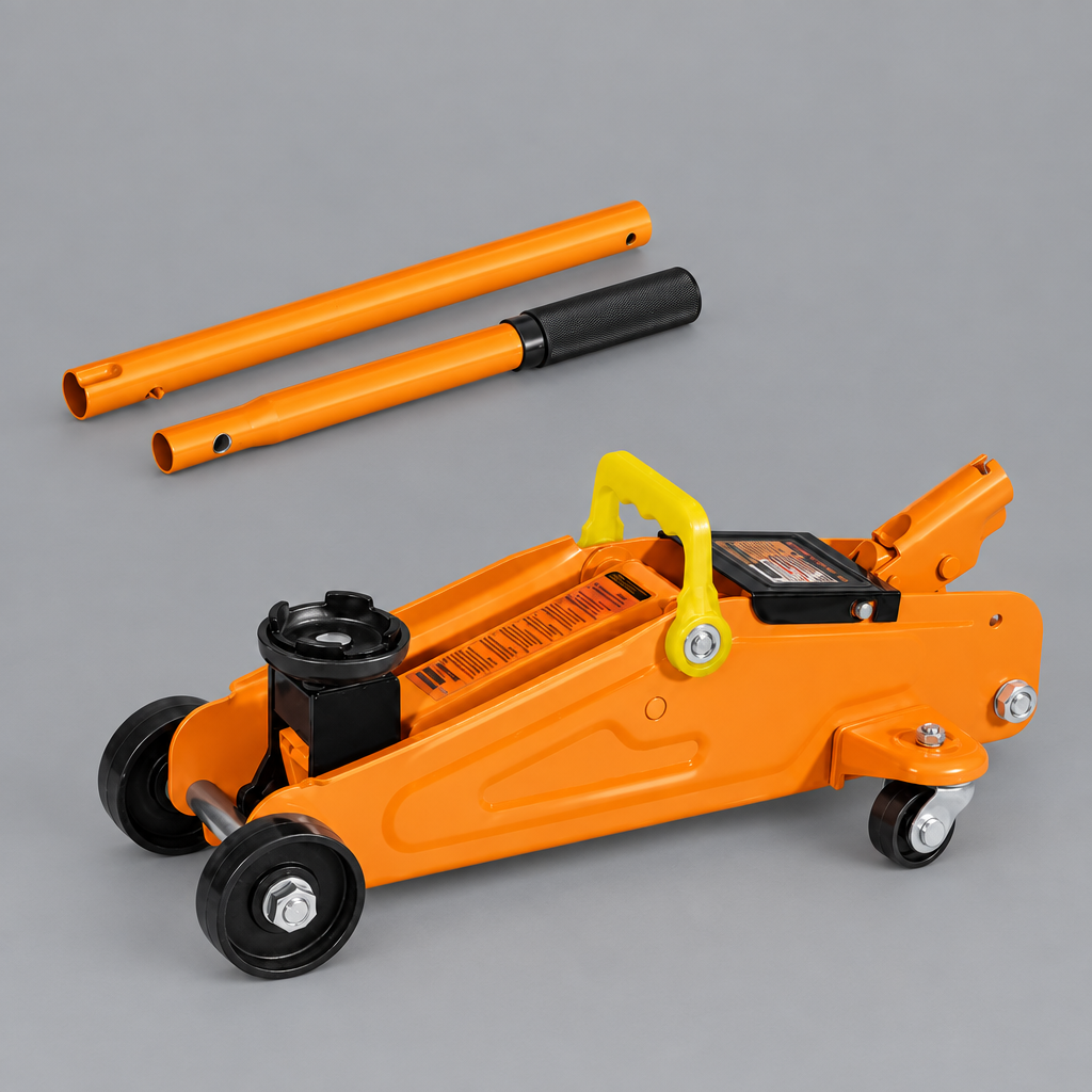 Coofix floor jack and two-piece handle on grey