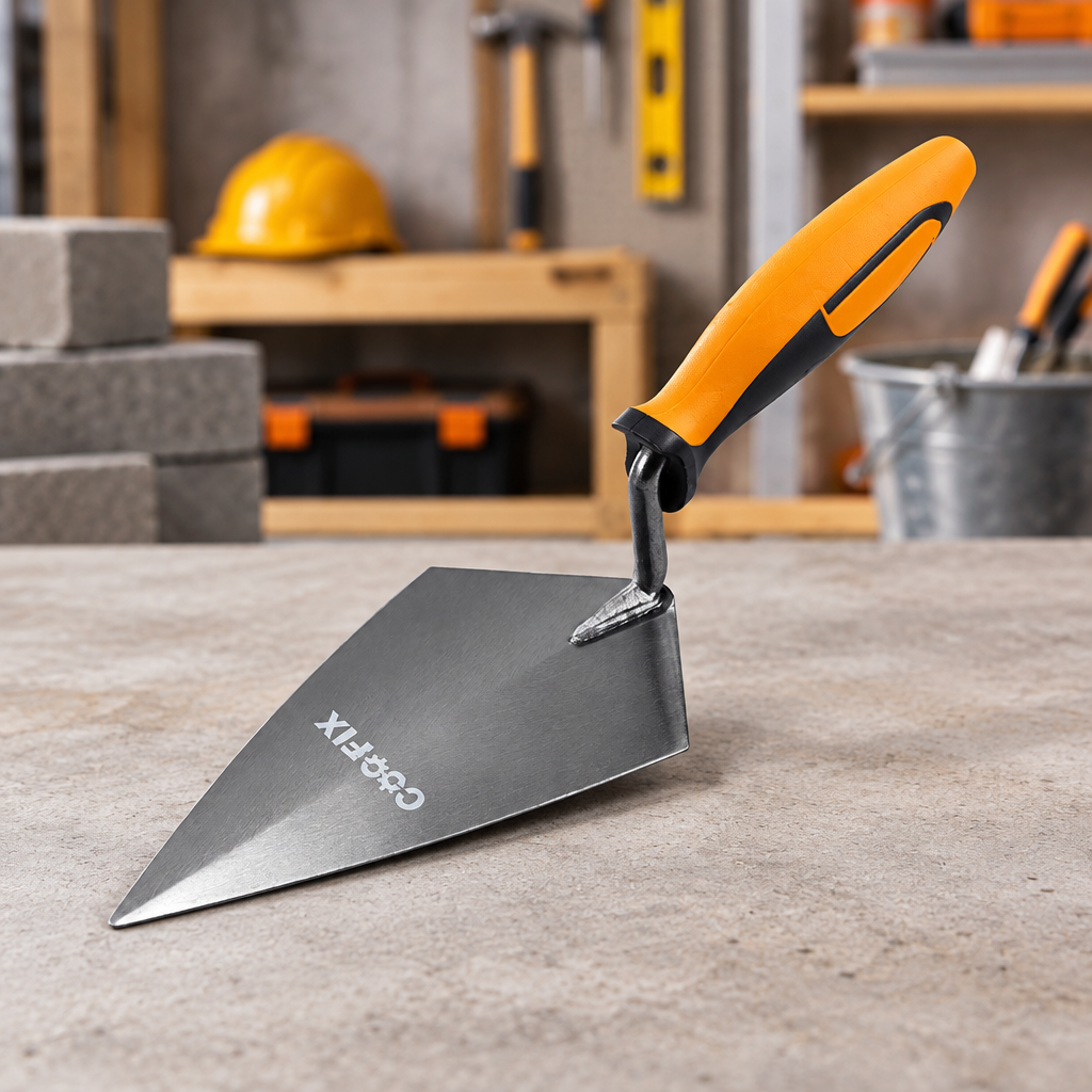Coofix masonry trowel on a workshop table