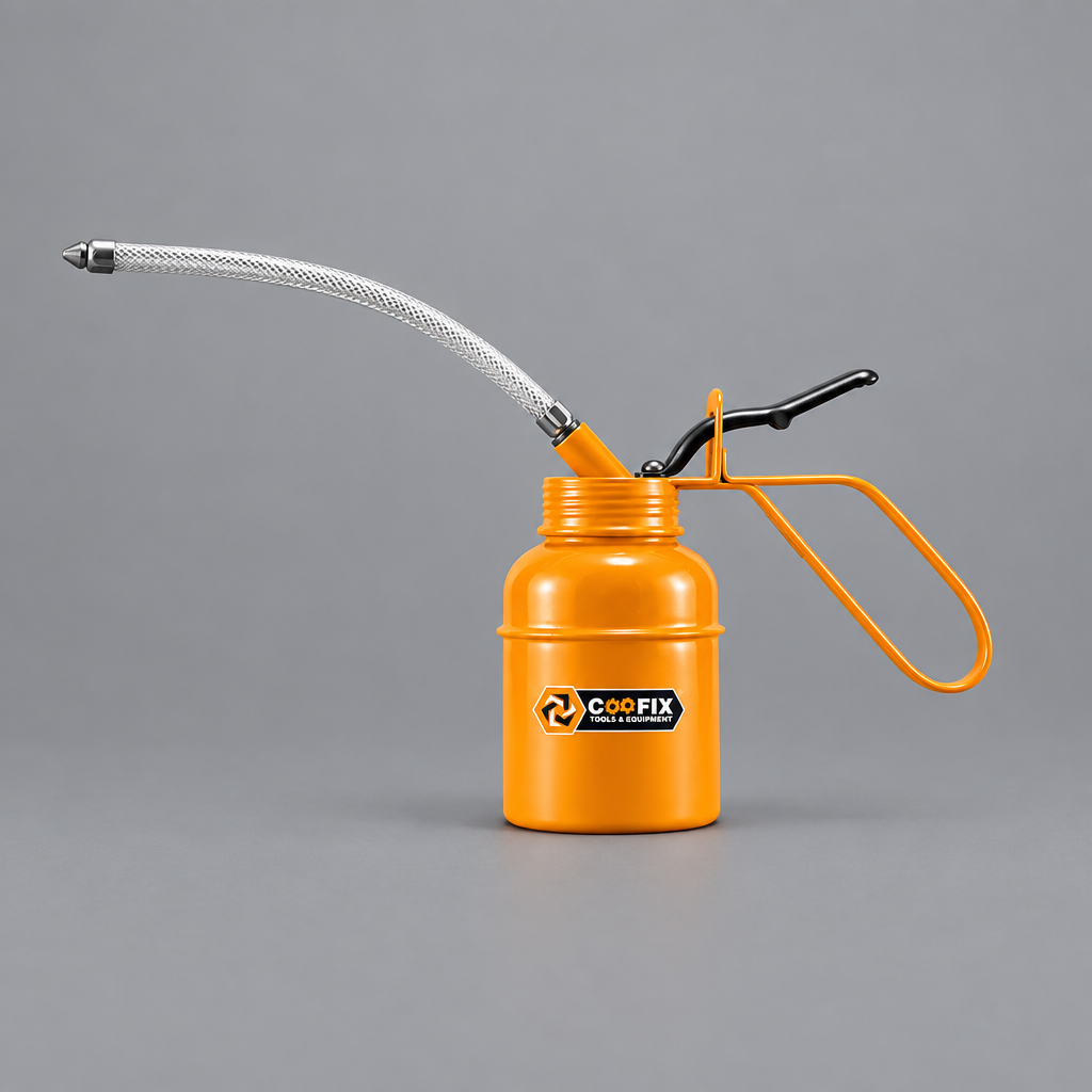 Coofix oil can on grey