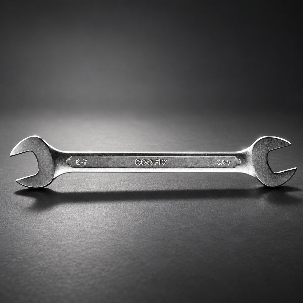 Coofix spanner on a cinematic grey background