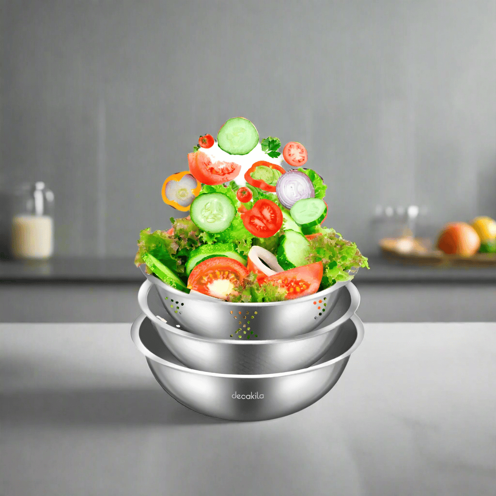 Decakila Bathroom Sink Decakila 3 Pieces Kitchen Basin Set - KMTT144M