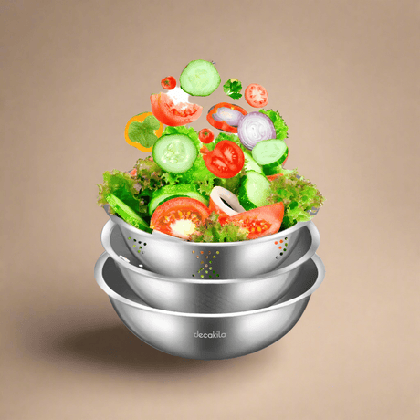 Decakila Bathroom Sink Decakila 3 Pieces Kitchen Basin Set - KMTT144M