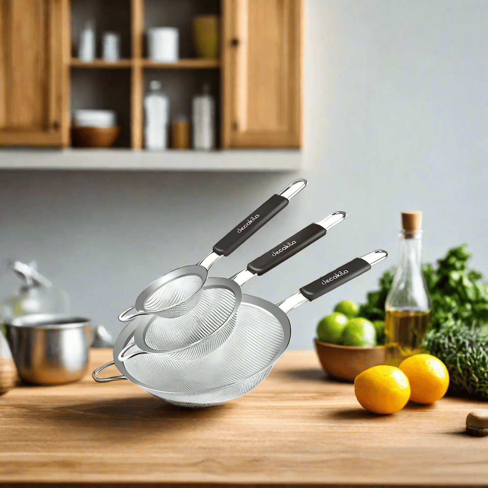 Decakila Kitchen Appliances Decakila 3 Pieces Stainless Steel Fine Mesh Strainer - KMTT146M