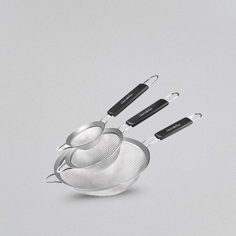 Decakila Kitchen Appliances Decakila 3 Pieces Stainless Steel Fine Mesh Strainer - KMTT146M