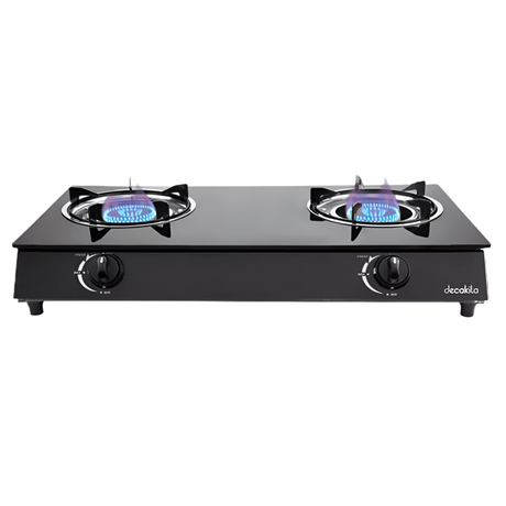 Decakila Kitchen Appliances Decakila Double Burner Table Top Glass Gas Stove - KMGS043B