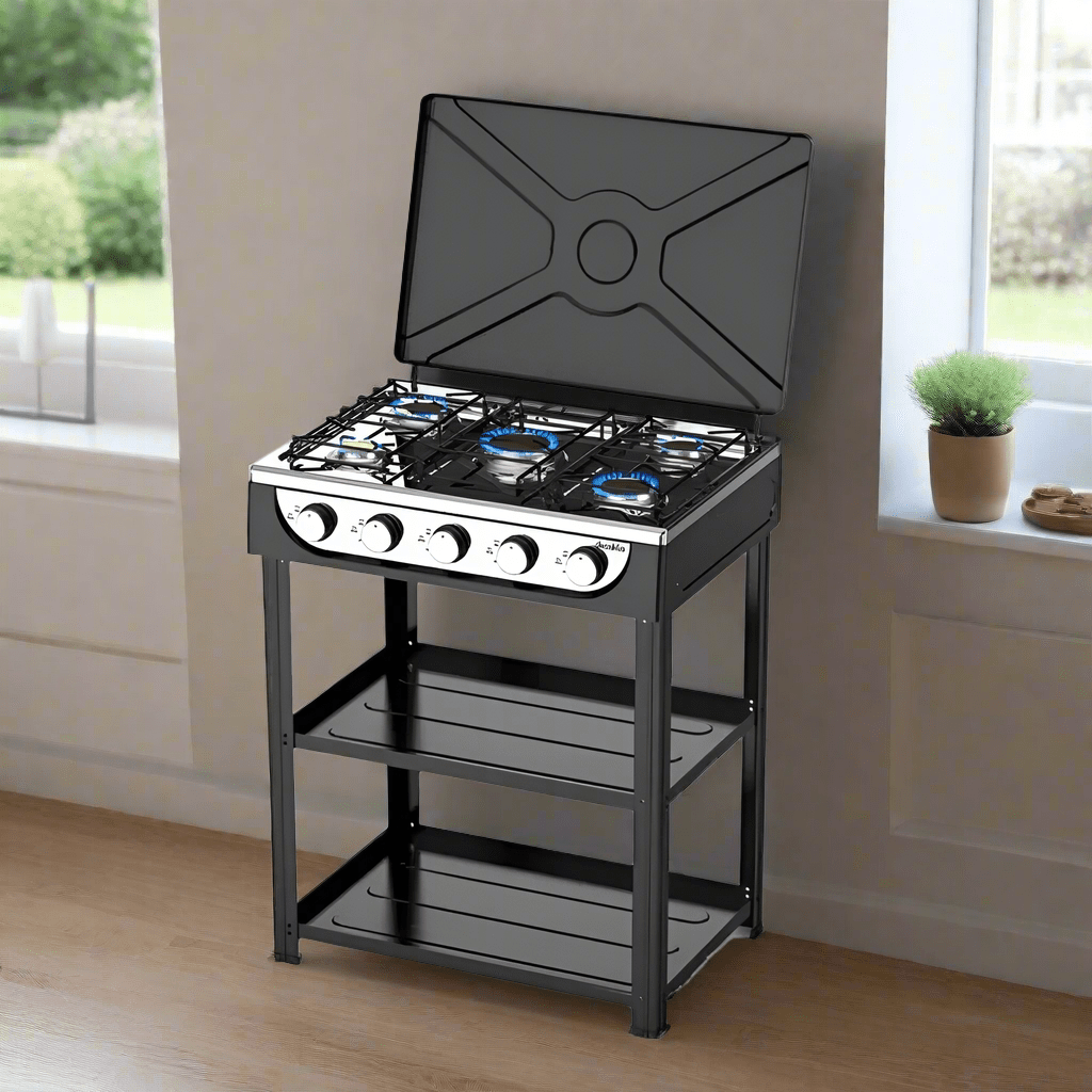 Decakila Kitchen Appliances Decakila Five Burner Gas Stove With Shelf - KMGS019B