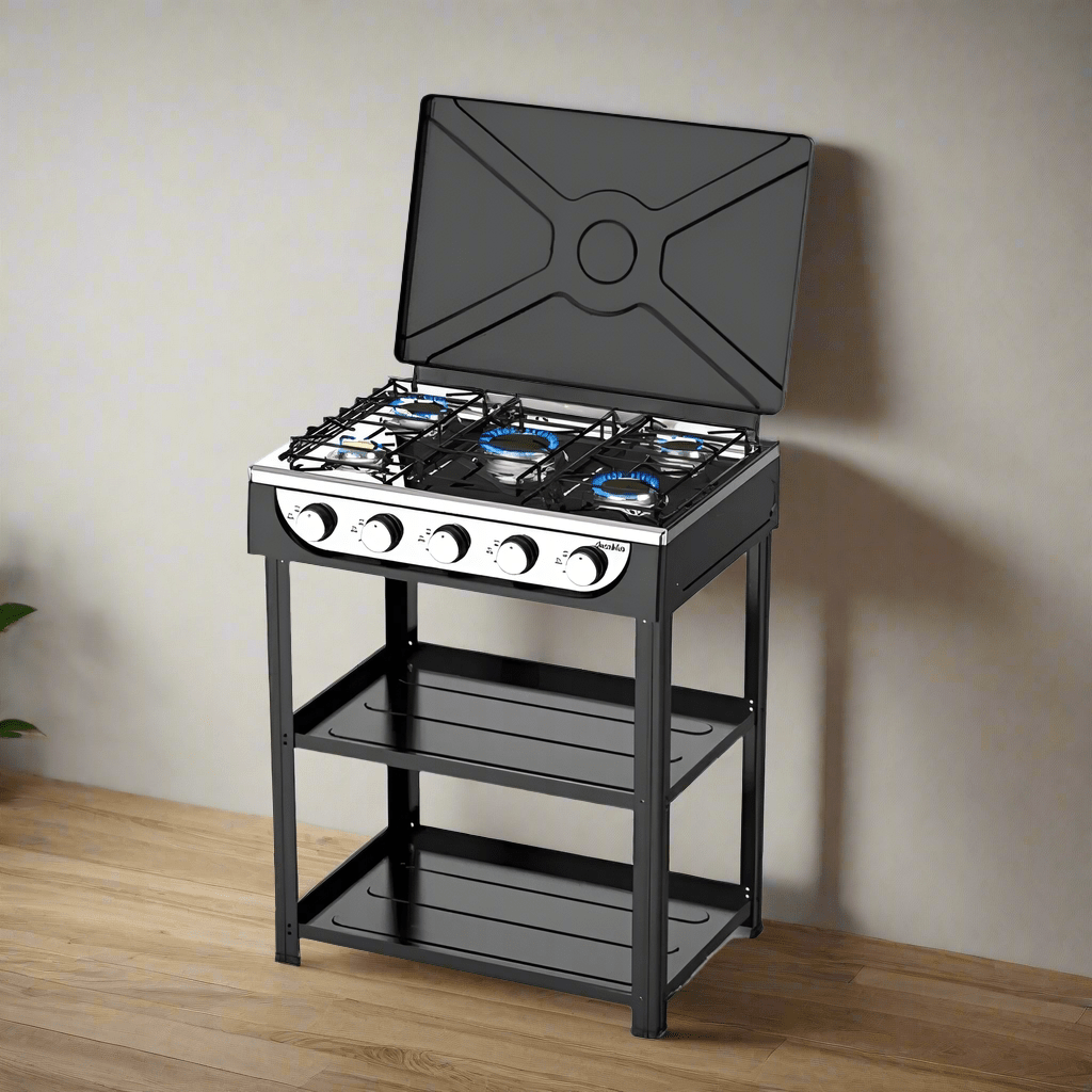 Decakila Kitchen Appliances Decakila Five Burner Gas Stove With Shelf - KMGS019B
