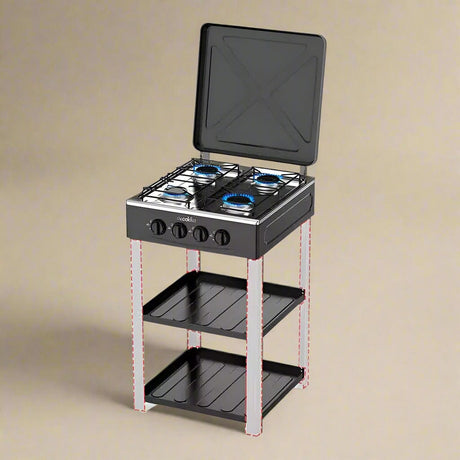 Decakila Kitchen Appliances Decakila Four Burner Gas Stove With Shelf - KMGS018B