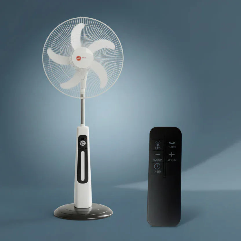 Decakila Fan & Cooler H&A 18-Inch Rechargeable Standing Fan with Remote, LED Light & USB Port - 300A-18
