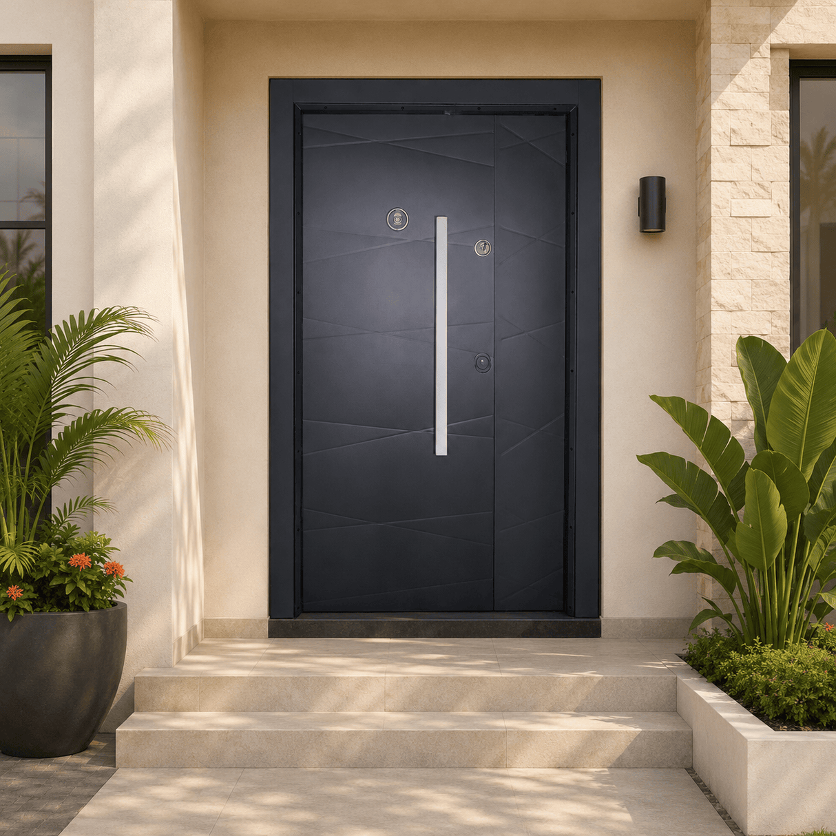 Decordin Security & Entrance Doors Full-Metal All-Weather Security Entrance Door with Mono Lock