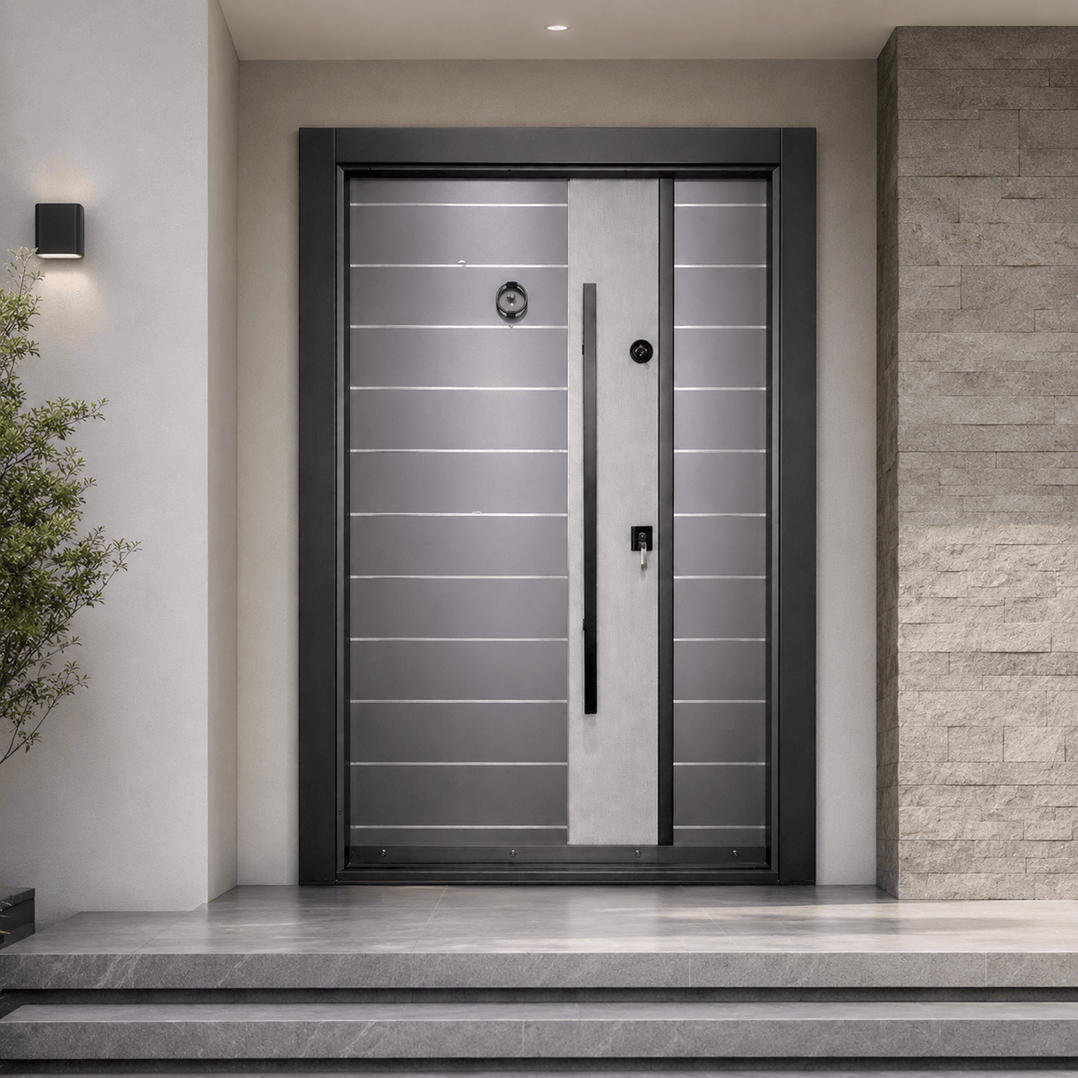 Decordin Security & Entrance Doors Laminox Wood-Finish Security Entrance Door with Mono Lock