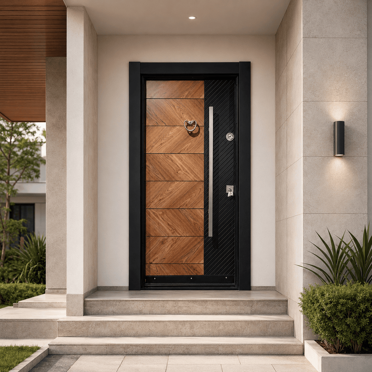 Decordin Security & Entrance Doors Laminox Wood-Finish Security Entrance Door with Mono Lock